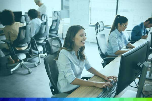 Classroom with students on desktop