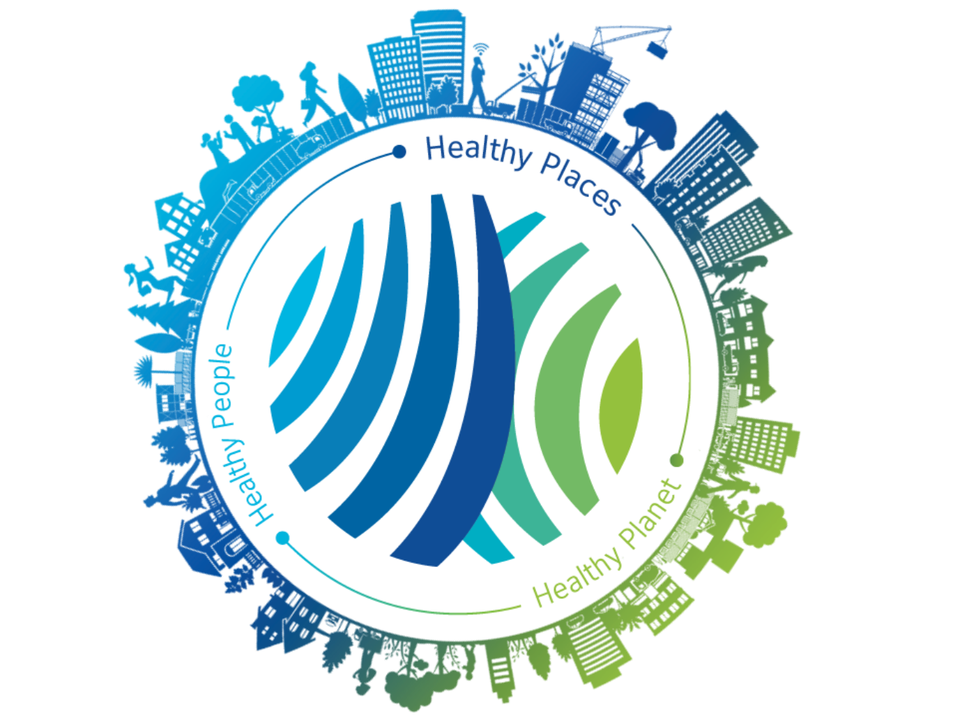 Logo for healthy place, planet and people