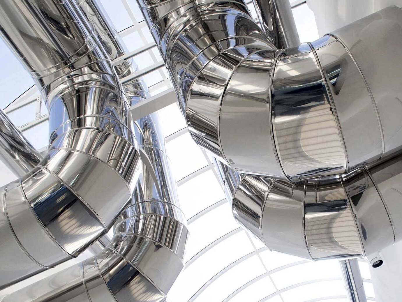 Close up of an air duct installed in the building