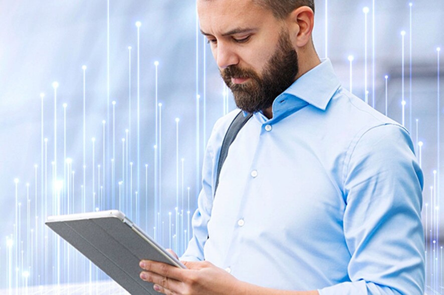 Person looking on to the tab