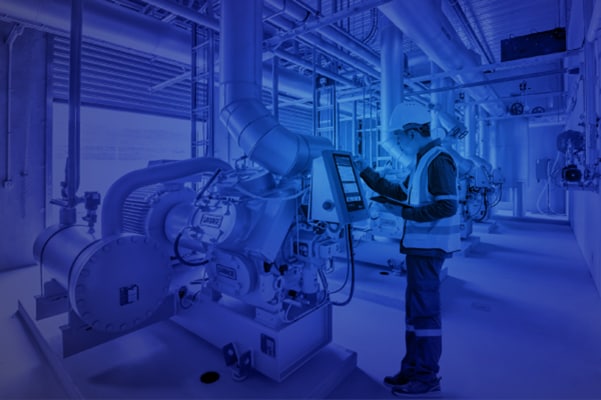 A technician looking into report