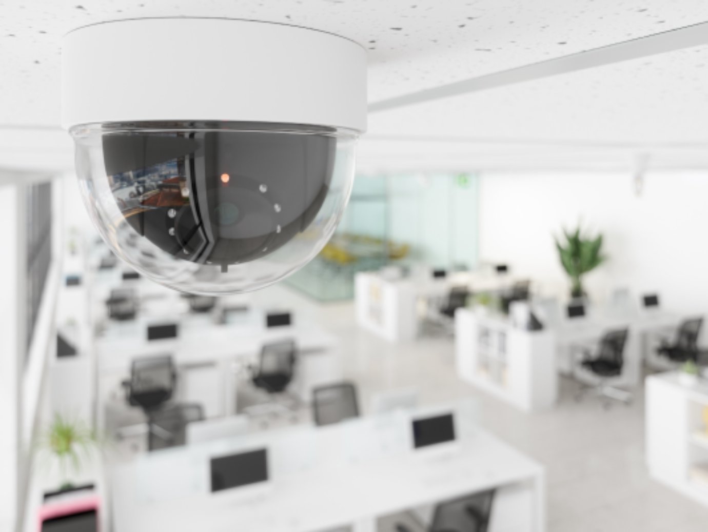 Close up view of security surveillance camera