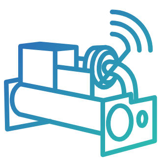 Blue icon of a chiller