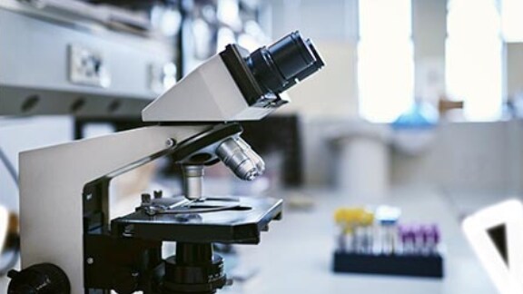View of the microscope kept in the laboratory