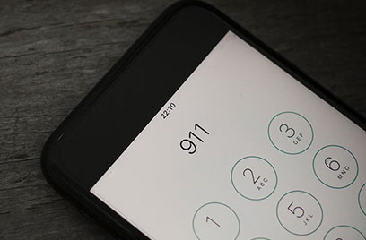 mobile phone 911 display